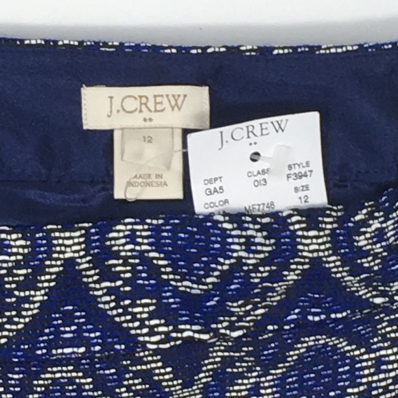 J CREW FACTORY Jacquard Mini Skirt Blue Moroccan - Picture 8 of 8